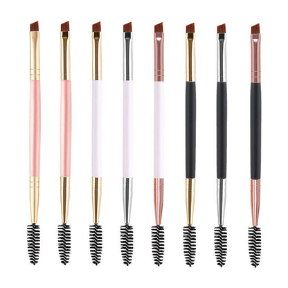 Monsera Brow Grooming Brush with natural bristles and wooden handle