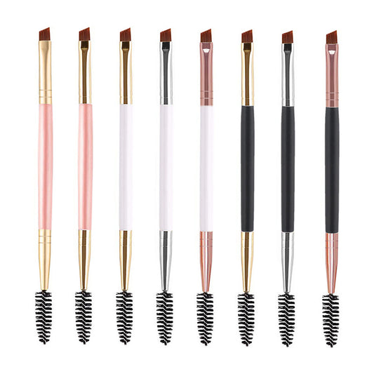 Monsera Brow Grooming Brush with natural bristles and wooden handle