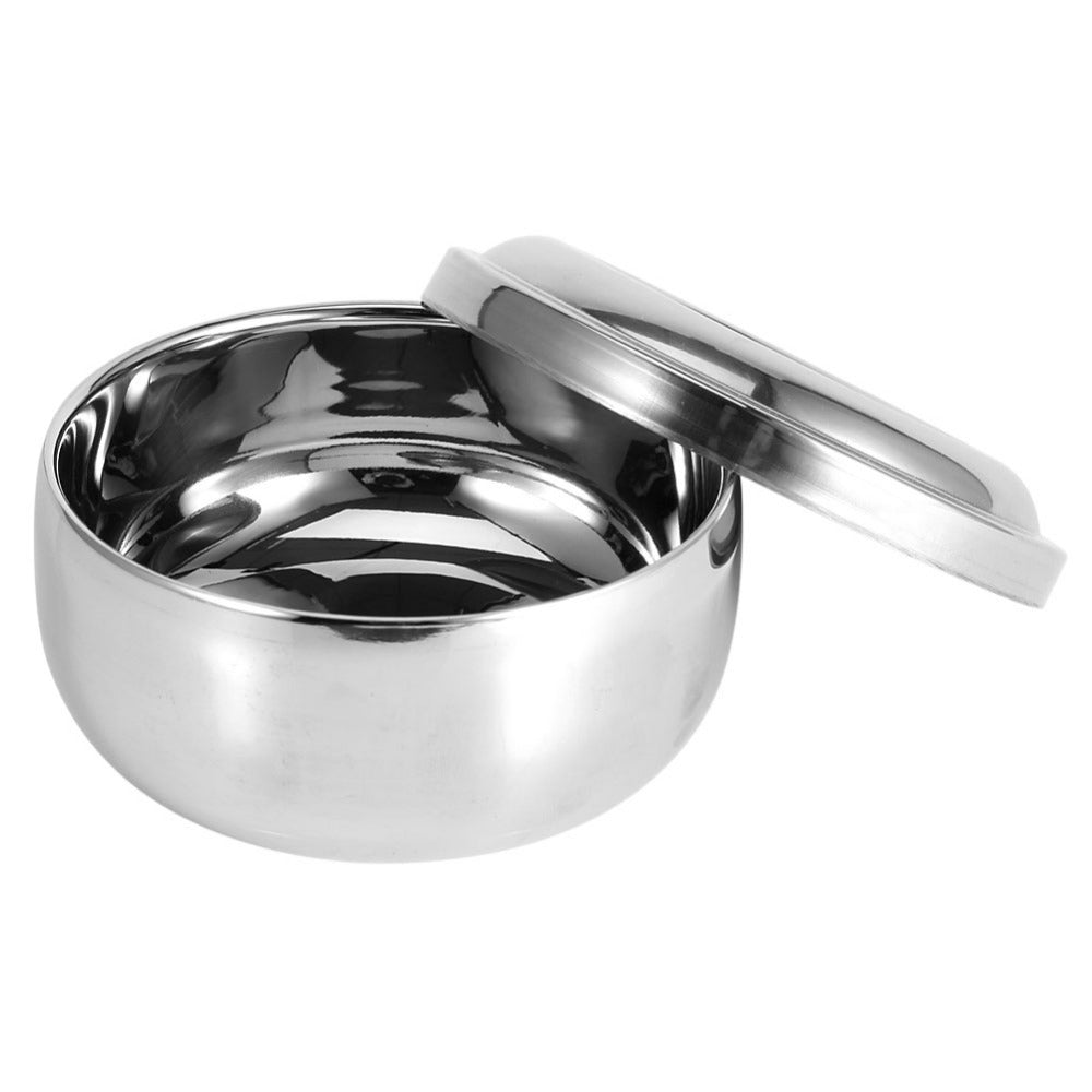 Open Monsera stainless steel shaving bowl for shaving soap