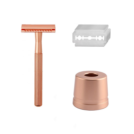 Monsera Classic Double Edge Safety Razor with textured metal handle