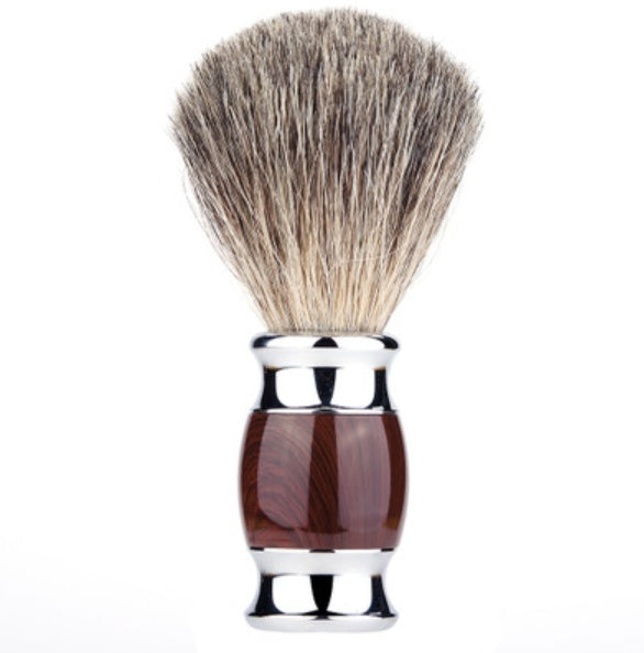 Monsera shaving brush weighted resin handle detail
