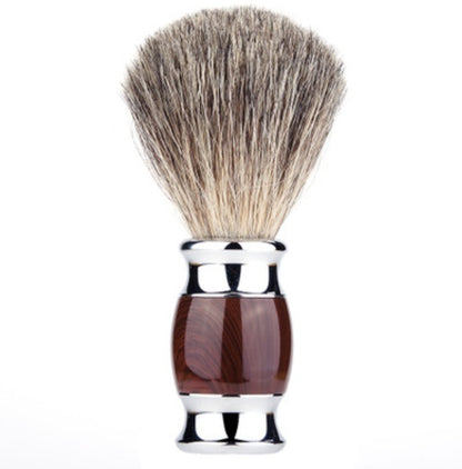 Monsera shaving brush weighted resin handle detail