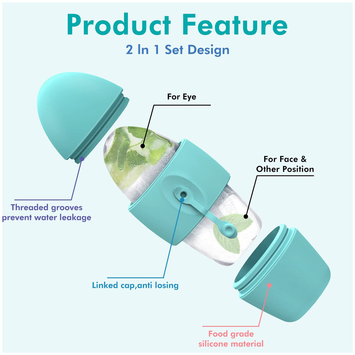 Monsera facial ice roller detail