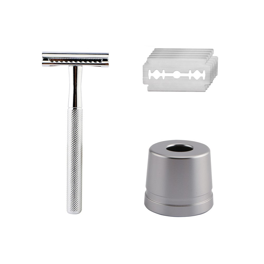 Monsera double edge razor handle detail